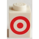 LEGO Vit Kloss 1 x 1 med Target logotyp (3005 / 95218)