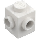 LEGO Vit Kloss 1 x 1 med Två Knoppar på Adjacent Sidor (26604)