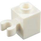 LEGO White Brick 1 x 1 with Vertical Clip (Open 'O' Clip, Hollow Stud) (60475 / 65460)