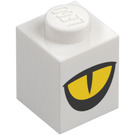 LEGO White Brick 1 x 1 with Yellow Eye (3005 / 103008)