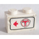 LEGO Weiß Backstein 1 x 2 mit Pfeil pointing Links & Airport Pendeln Logo Aufkleber mit Unterrohr (3004)