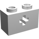 LEGO White Brick 1 x 2 with Axle Hole ('+' Opening and Bottom Stud Holder) (32064)
