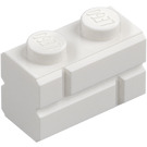 LEGO Biały Cegła 1 x 2 z Embossed Bricks (98283)