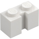 LEGO Hvit Kloss 1 x 2 med Rille (4216)