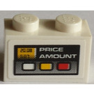 LEGO blanc Brique 1 x 2 avec "Price Amount" Autocollant avec tube inférieur (3004)