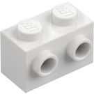 LEGO Valkoinen Palikka 1 x 2 jossa Nupit päällä Vastakkaiset puolet (52107)