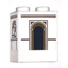 LEGO White Brick 1 x 2 x 2 with Arc de Triomphe right Sticker with Inside Stud Holder (3245)