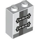 LEGO Wit Steen 1 x 2 x 2 met Clasps met Stud houder aan de binnenzijde (3245 / 37190)
