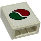 LEGO White Brick 1 x 2 x 2 with Octan logo Sticker with Inside Stud Holder (3245)