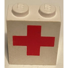 LEGO blanc Brique 1 x 2 x 2 avec rouge Traverser avec support d'essieu intérieur (3245)