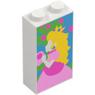 LEGO White Brick 1 x 2 x 3 with Princess Peach and Tree (22886)