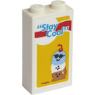 LEGO Weiß Backstein 1 x 2 x 3 mit „Stay Cool“ Aufkleber (22886)