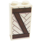 LEGO Weiß Backstein 1 x 2 x 3 mit Timbered Mirrored "Z" Shape Aufkleber (22886)