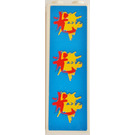 LEGO White Brick 1 x 2 x 5 with Asian Characters on Yellow Splash and Blue Background Sticker with Stud Holder (2454)