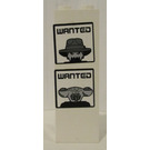 LEGO White Brick 1 x 2 x 5 with Groove with Wanted Posters Sticker (88393)
