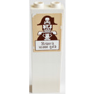 LEGO White Brick 1 x 2 x 5 with Pirate and 'Reward 10.000 gold' Sticker with Stud Holder (2454)