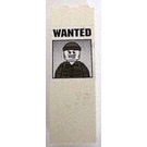 LEGO blanc Brique 1 x 2 x 5 avec Wanted Poster Autocollant avec une encoche pour tenon (2454)