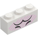 LEGO Bílá Kostka 1 x 3 s Boo Shy Upper Tvář (3622 / 79560)