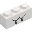 LEGO Hvit Kloss 1 x 3 med Boo Upper Ansikt (3622 / 68984)