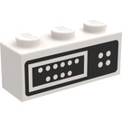 LEGO Wit Steen 1 x 3 met Control Paneel (45505)