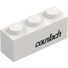 LEGO White Brick 1 x 3 with "countach" right (3622)