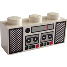 LEGO Weiß Backstein 1 x 3 mit Doppelt Tape Deck und Radio (3622)