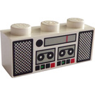 LEGO Bílá Kostka 1 x 3 s Dvojité Tape Deck a Radio (3622 / 82015)