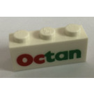 LEGO blanc Brique 1 x 3 avec Octan Autocollant (3622)