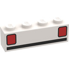 LEGO White Brick 1 x 4 with Basic Car Taillights (3010)