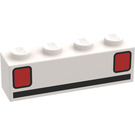 LEGO blanc Brique 1 x 4 avec Basic Auto Taillights (3010)