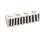 LEGO Bianco Mattoncino 1 x 4 con Nero 20 Bars Griglia (3010)