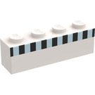 LEGO blanc Brique 1 x 4 avec Bleu et Noir Ferry Squares from Set 1581 (3010)