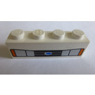 LEGO Weiß Backstein 1 x 4 mit Auto Headlights und Blau Oval (3010)