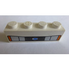 LEGO White Brick 1 x 4 with Car Headlights and Blue Oval (83009 / 83117)