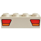 LEGO White Brick 1 x 4 with Car Taillights (3010 / 82901)