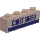 LEGO Weiß Backstein 1 x 4 mit Coast Bewachen Flugzeug Aufkleber (3010)