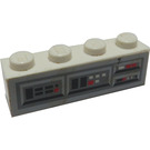 LEGO blanc Brique 1 x 4 avec Control Panneau 6211 Autocollant (3010)