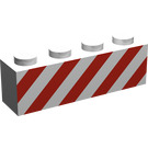 LEGO blanc Brique 1 x 4 avec Danger Rayures (3010)
