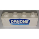 LEGO White Brick 1 x 4 with Danone Logo from Set 1591 (3010)