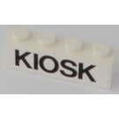 LEGO Weiß Backstein 1 x 4 mit "KIOSK"  Aufkleber (3010)