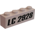 LEGO blanc Brique 1 x 4 avec LC 2928 Avion Registration Autocollant (3010)