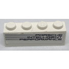 LEGO White Brick 1 x 4 with "Porsche Intelligent Performance" - Right Sticker (3010)