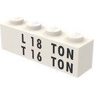 LEGO White Brick 1 x 4 with Weight Limits (3010)