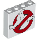 LEGO Vit Kloss 1 x 4 x 3 med Ghostbusters logotyp (49311 / 68407)