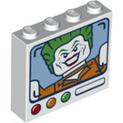 LEGO Білий Цегла 1 x 4 x 3 з Joker на Monitor Screen (49311 / 54976)