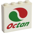 LEGO blanc Brique 1 x 4 x 3 avec logo Octan Autocollant (49311)