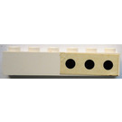 LEGO blanc Brique 1 x 6 avec 3 Noir Hublot dots (Droite) Autocollant (3009)