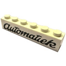 LEGO Weiß Backstein 1 x 6 mit Automatiek ohne Unterrohre, mit Querstützen
