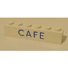 LEGO Weiß Backstein 1 x 6 mit Blau "CAFE" (3009)