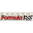 LEGO White Brick 1 x 6 with FORMULA 1 Text and Checkered Flag (3009)
